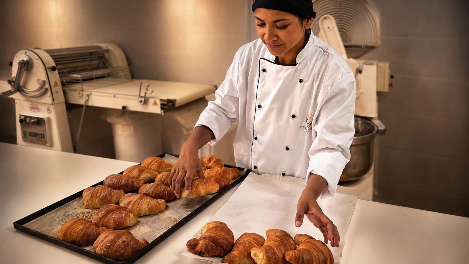 Dolci fatti a mano appena sfornati nel laboratorio